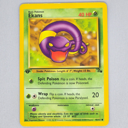 Ekans 46/62 Fossil 1st Edition Common Vintage Pokemon Card WOTC TCG English LP - Image 1