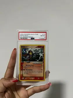 Pokemon Entei Gold Star EX Holo Card #113 Unseen Forces Ultra Rare PSA 8 - Image 1