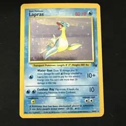 Pokemon TCG Lapras Fossil Holo Unlimited Rare Card 10/62 - Image 1
