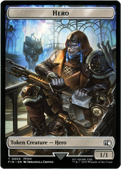 Hero (0004) / Wizard (0015) Double-Sided Token (Foil) - Final Fantasy - MTG - Image 1