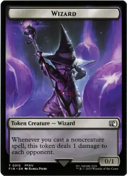 Hero (0004) / Wizard (0015) Double-Sided Token (Foil) - Final Fantasy - MTG - Image 2