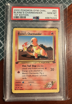 2000 Pokemon Gym Challenge 1st Edition BLAINE'S CHARMANDER #60/132 PSA 10 - Image 1
