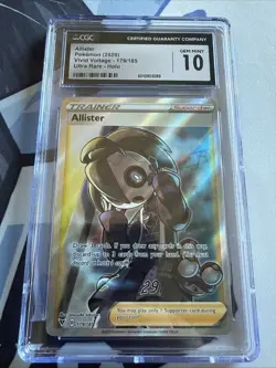 CGC 10 GEM MINT Allister 179/185 Vivid Voltage Full Art Trainer Holo Pokemon - Image 1