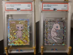 PSA 9 MINT 1999 MERLIN POKEMON MEW PRISM PAIR #S23 & #S25 - Image 1