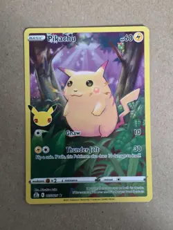 Pikachu Full Art 005 NM Celebrations 005/025 Pokemon TCG 25th Anniversary - Image 1