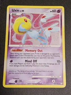 2007 Pokemon Diamond & Pearl Mysterious Treasures Uxie Holo #18/123 - Image 1
