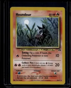 Pokemon TCG Houndour 24/75 Neo Discovery Rare LP - Image 1