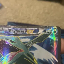 Pokemon XY Roaring Skies Rayquaza EX 104/108 Full Art Ultra Rare DAMAGED - Image 2