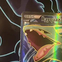 Pokemon XY Roaring Skies Rayquaza EX 104/108 Full Art Ultra Rare DAMAGED - Image 4
