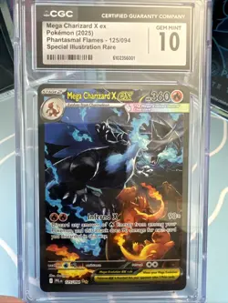 Mega Charizard X ex SIR 125 - 2025 Pokemon Phantasmal Flames - CGC 10 Gem MINT - Image 1