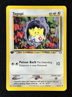 1st Edition TOGEPI Neo Genesis- 51/111 - Vintage Pokemon Card - LP+ 💎 - Image 1