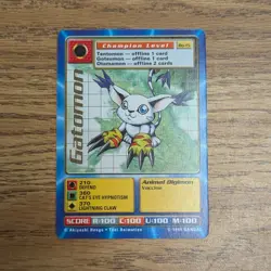 Gatomon Bo-15 Gold Text Digimon Card Game 1999 Bandai NM - Image 1
