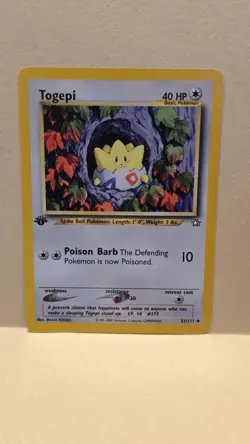 Pokemon TCG Togepi 51/111 1st Edition Neo Genesis Non-Holo Pokemon Card LP - Image 1