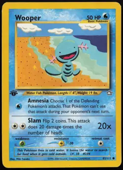 Wooper [1st Edition] #82 Neo Genesis Pokemon Card - Image 1