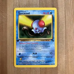 Tentacool 1st Edition 56/62 Fossil Common Pokemon Vintage Card WOTC NM 1999 - Image 1