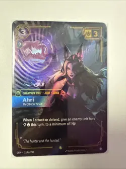 Riftbound League Of Legends Origins Foil Card OGN 119a Ahri Inquisitive - Image 1