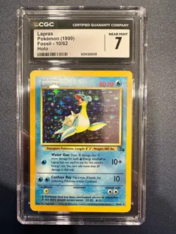 Lapras Holo 10/62 Fossil Set (1999) - CGC 7 - WOTC Vintage Pokemon Card - Image 1
