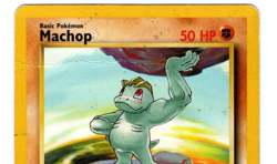 Machop Shadow 52/102 Base Set Pokemon Card TCG - Heavily Played Damaged - Image 2