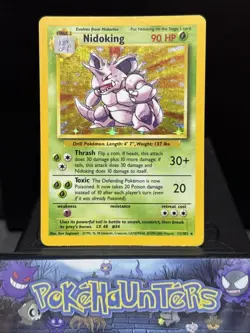 Pokemon Card Nidoking 11/102 Base Set Rare Holo WOTC 4TH PRINT Played 3 - Image 1