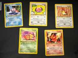 1st edition and Neo Revelation 5 Card Non-Holo Lot LP - Image 1