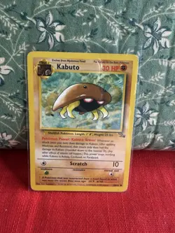 Kabuto 50/62 Fossil Unlimited 1999 Vintage WotC Pokemon Card- MP - Image 1