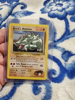 Brock's Rhyhorn - 22/132 - Pokemon Gym Heroes Unlimited Rare Card WOTC LP - Image 1