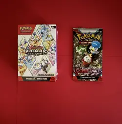 Pokemon Scarlet & Violet Prismatic Evolutions Booster Bundle & Trading Cards Pk - Image 1