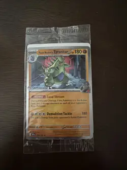 Team Rocket's Tyranitar 096/182 Sealed Promo Card | Pokemon Center Stamp - Image 1