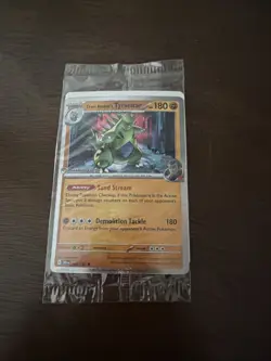 Team Rocket's Tyranitar 096/182 Sealed Promo Card | Pokemon Center Stamp - Image 3