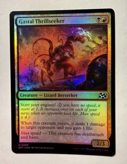 MTG Magic the Gathering Gastal Thrillseeker (205/579) Aetherdrift LP FOIL - Image 1