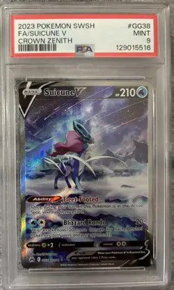 PSA 9 Suicune V Full Art GG38 Pokemon Crown Zenith 2023 Alternate Art - Image 1