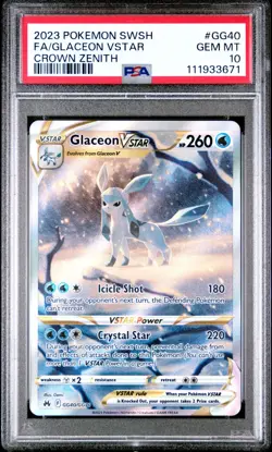 Glaceon VSTAR PSA 10 Gem Mint Crown Zenith Galarian Gallery GG40 Pokemon - Image 1