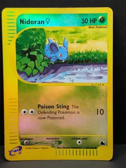 Nidoran F 82/144 Skyridge Reverse Holo Rare Pokemon TCG Nintendo LP - Image 1