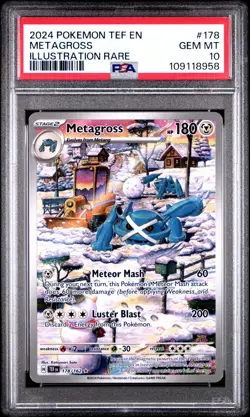 Metagross 178/162 Illustration Rare PSA 10 Gem Mint Temporal Forces EN 2024 - Image 1