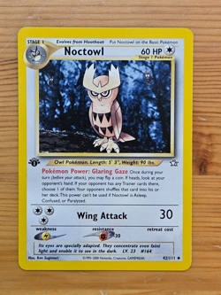 Pokemon TCG Noctowl Neo Genesis 42/111 Regular 1st Edition Uncommon LP/NM WOTC. - Image 1