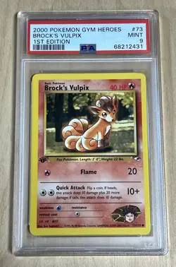2000 Pokemon Gym Heroes Brock's Vulpix 1st Edition #73 - PSA 9 Mint - Image 1