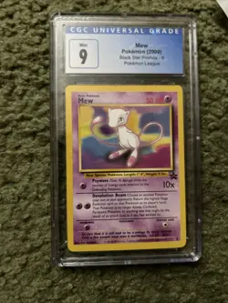 Pokemon Black Star Mew Promo-Pokemon League #8 2000 PSA 9 - Image 1