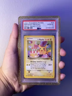 Pokemon OG 2001 Birthday Pikachu #24 Holo Black Star Promo PSA 10 - Image 1