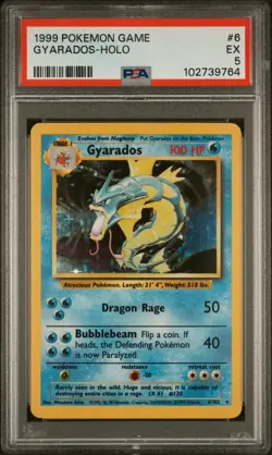 1999 POKEMON GAME #6 GYARADOS-HOLO PSA 5 - Image 1