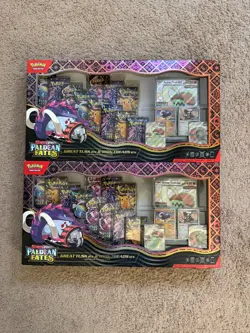 Pokemon TCG Paldean Fates Great Tusk Iron Threads Ex Premium Collection Lot of 2 - Image 1