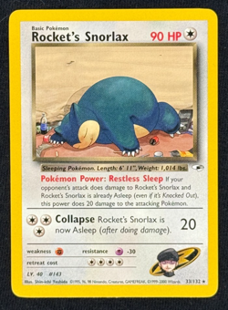 ROCKET'S SNORLAX *Rare* (NM/LP) - Gym Heroes 033/132 - Pokemon Trading Card Game - Image 1