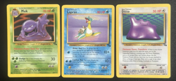 Fossil Non Holo Rare Muk Lapras Ditto Lot 1999 WOTC Vintage Pokemon Cards - Image 1