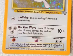 1st Edition Wigglytuff 16/64 Holo Rare 1999 Jungle Set Pokemon Card - Image 3