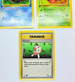*1st Ed* Vintage Pokemon Cards NM - Fossil 1999 WOTC Lot (3): Ekans, Tentacool - Image 5