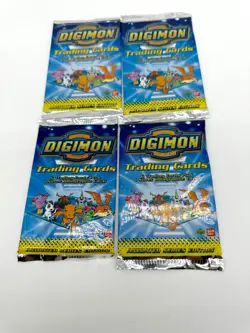 Vintage Digimon Trading Card SEALED Booster Packs x4 1999 Bandai Upper Deck - Image 3