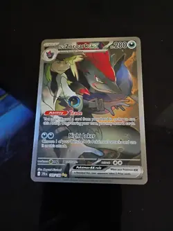 Pokemon TCG N's Zoroark EX Holo Card 185/159 Sv09: Journey Together NM - Image 1