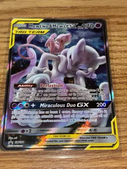 Pokemon TCG Mewtwo & Mew GX SM191 Black Star Promo Card Near Mint Condition - Image 1