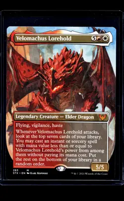 2021 MTG Magic The Gathering STX Strixhaven Borderless #283 Velomachus Lorehold - Image 1