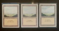 (3) Magic: The Gathering Plains (A) MTG Revised Edition VINTAGE LP - Image 1