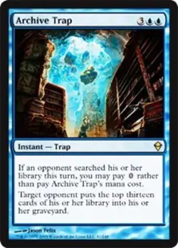1x Archive Trap Moderate Play, English Zendikar MTG Magic - Image 1